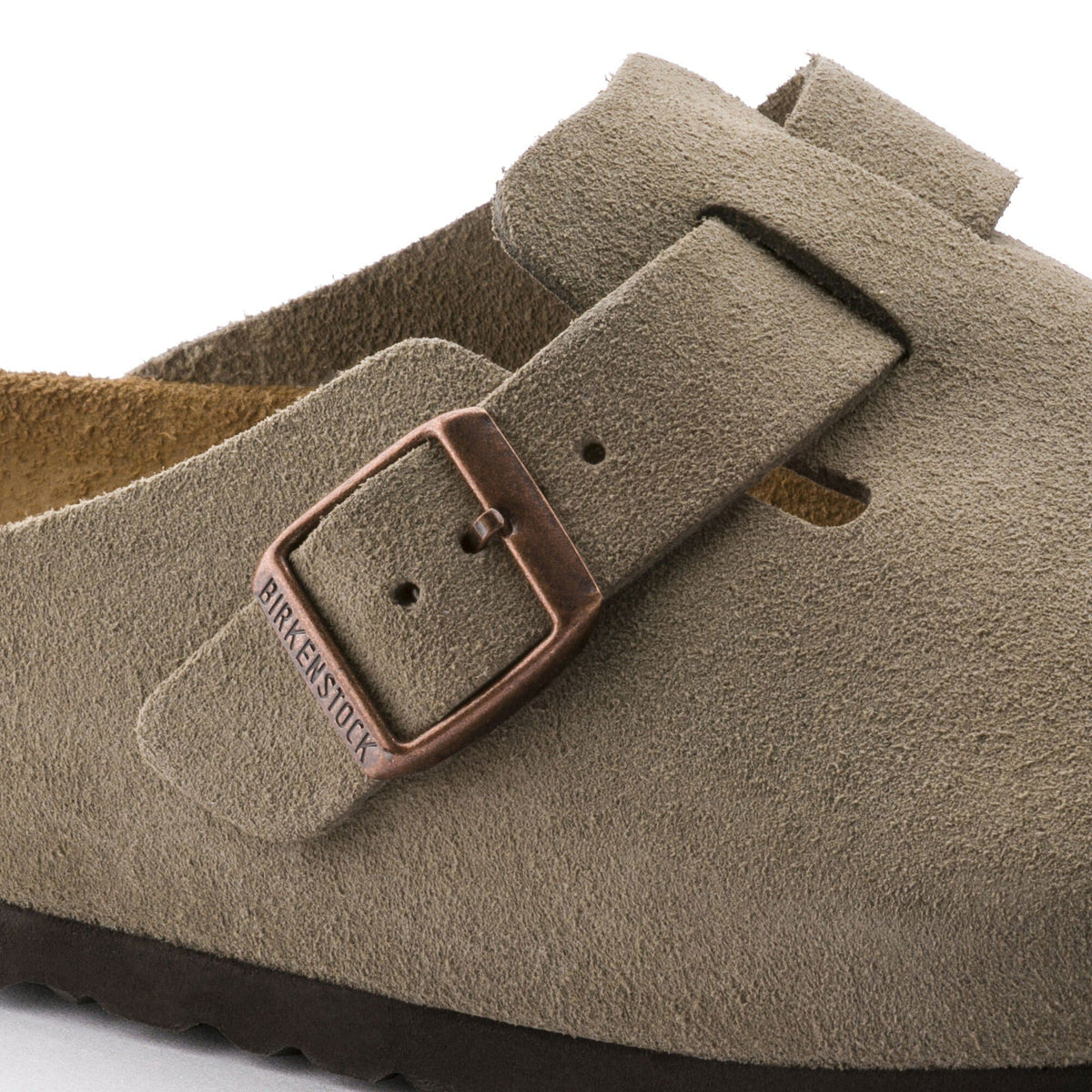 Birkenstock Boston Soft Footbed daim Unisexe – Taupe
