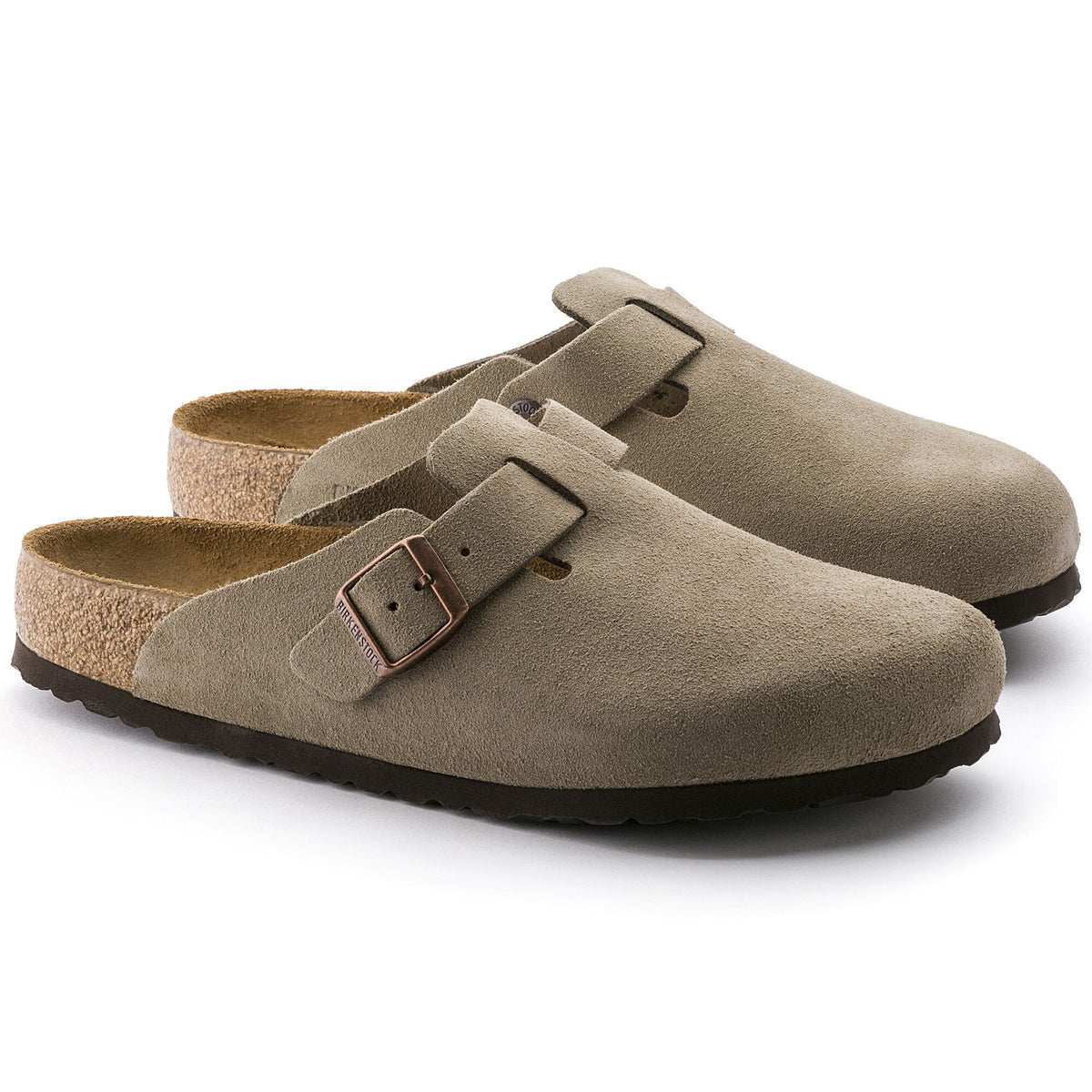 Birkenstock Boston Soft Footbed daim Unisexe – Taupe