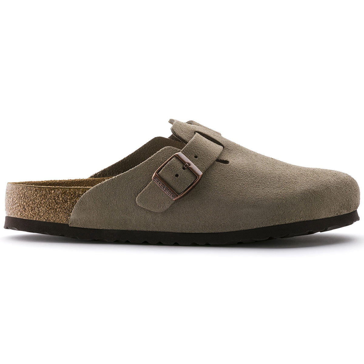 Birkenstock Boston Soft Footbed daim Unisexe – Taupe