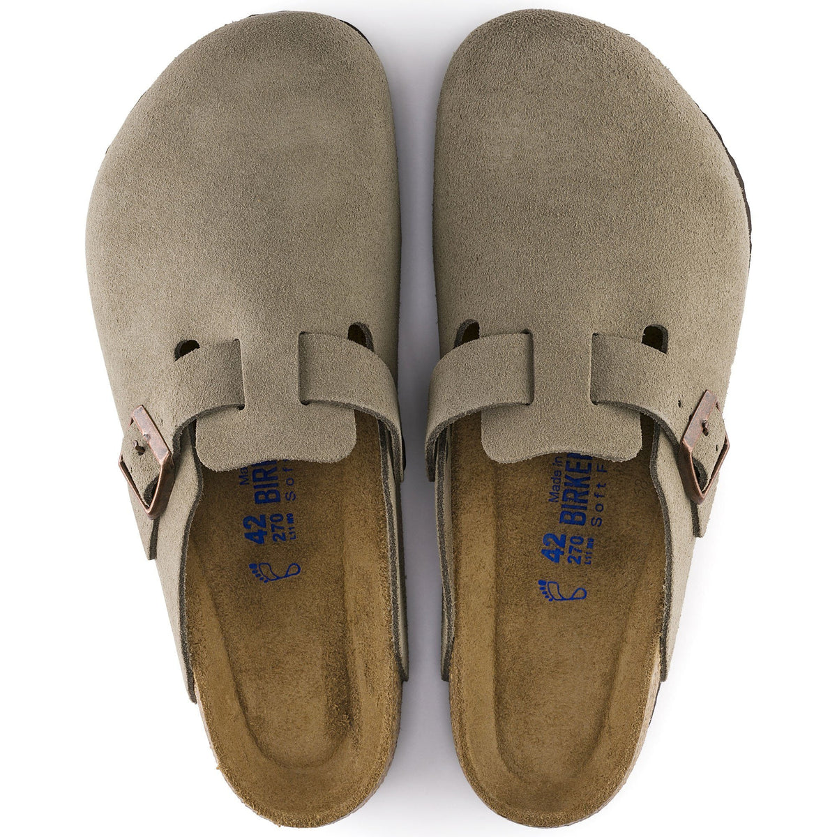 Birkenstock Boston Soft Footbed daim Unisexe – Taupe