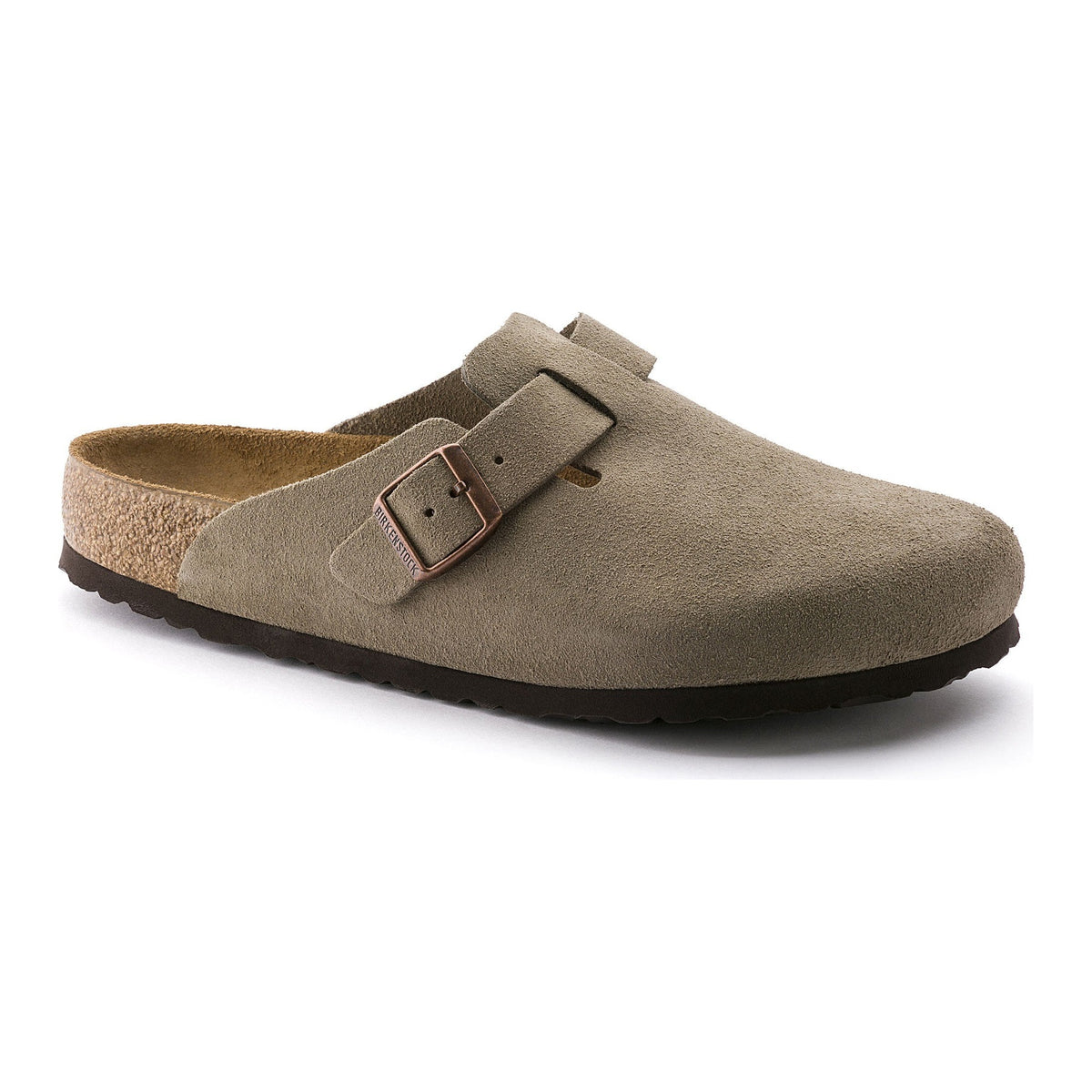 Birkenstock Boston Soft Footbed daim Unisexe – Taupe