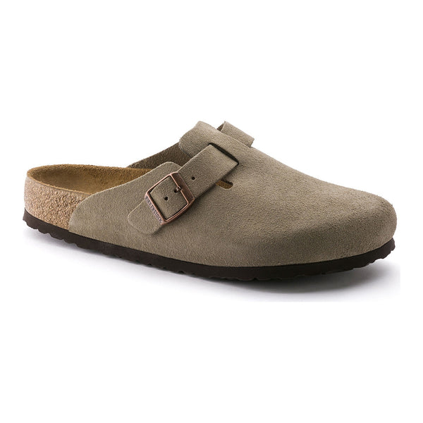 Birkenstock Boston Soft Footbed daim Unisexe – Taupe