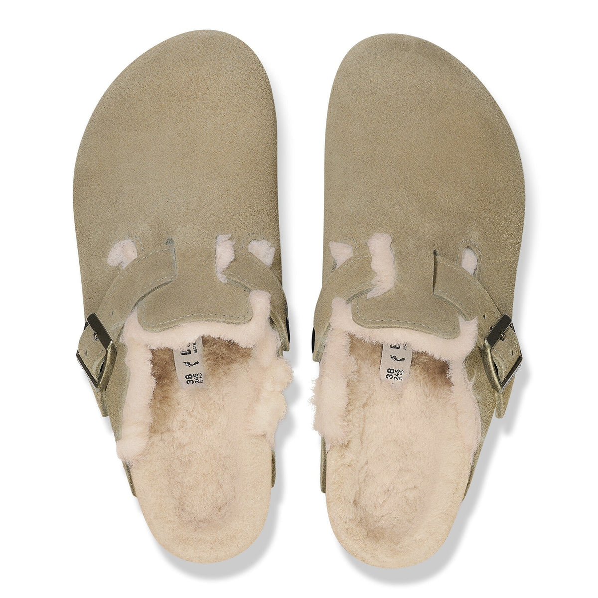 Birkenstock Boston Shearling daim Unisexe – Taupe