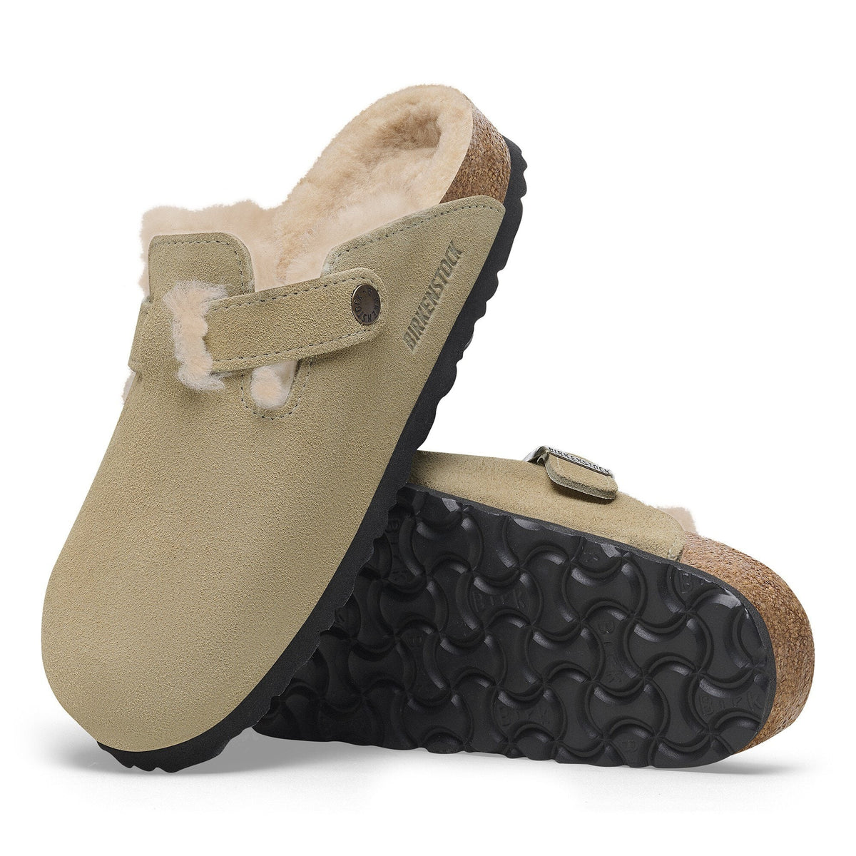 Birkenstock Boston Shearling daim Unisexe – Taupe
