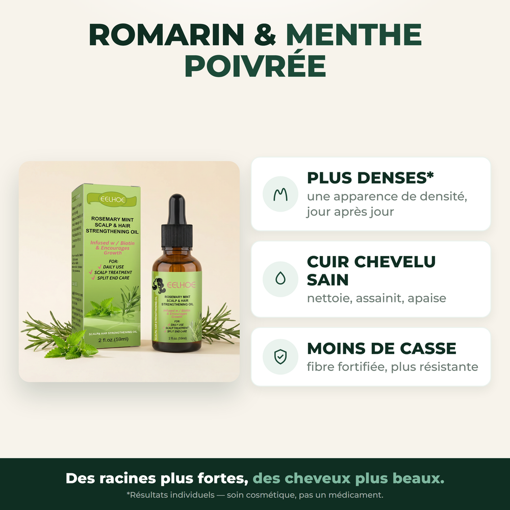 Bénéfices du sérum cuir chevelu — romarin & menthe poivrée