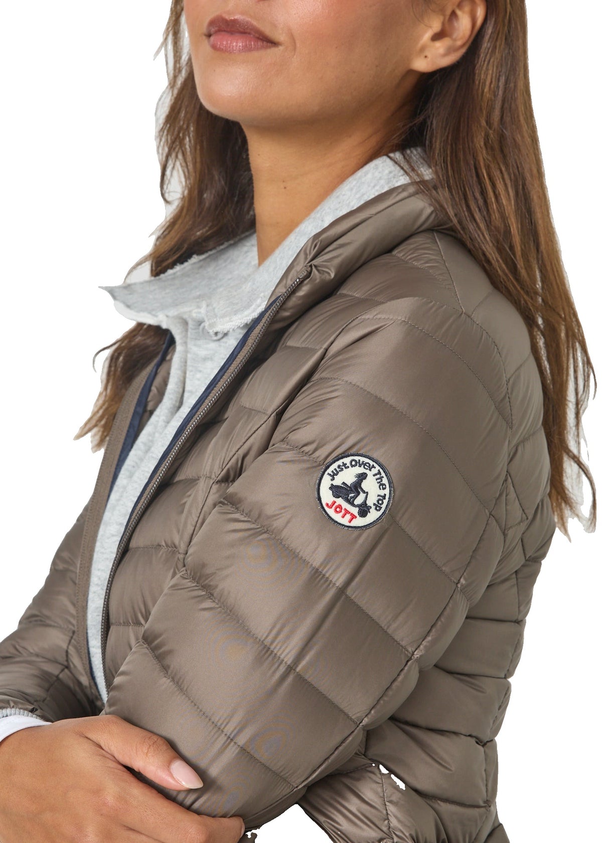 JOTT Cha - doudoune légère col montant Femme – Taupe