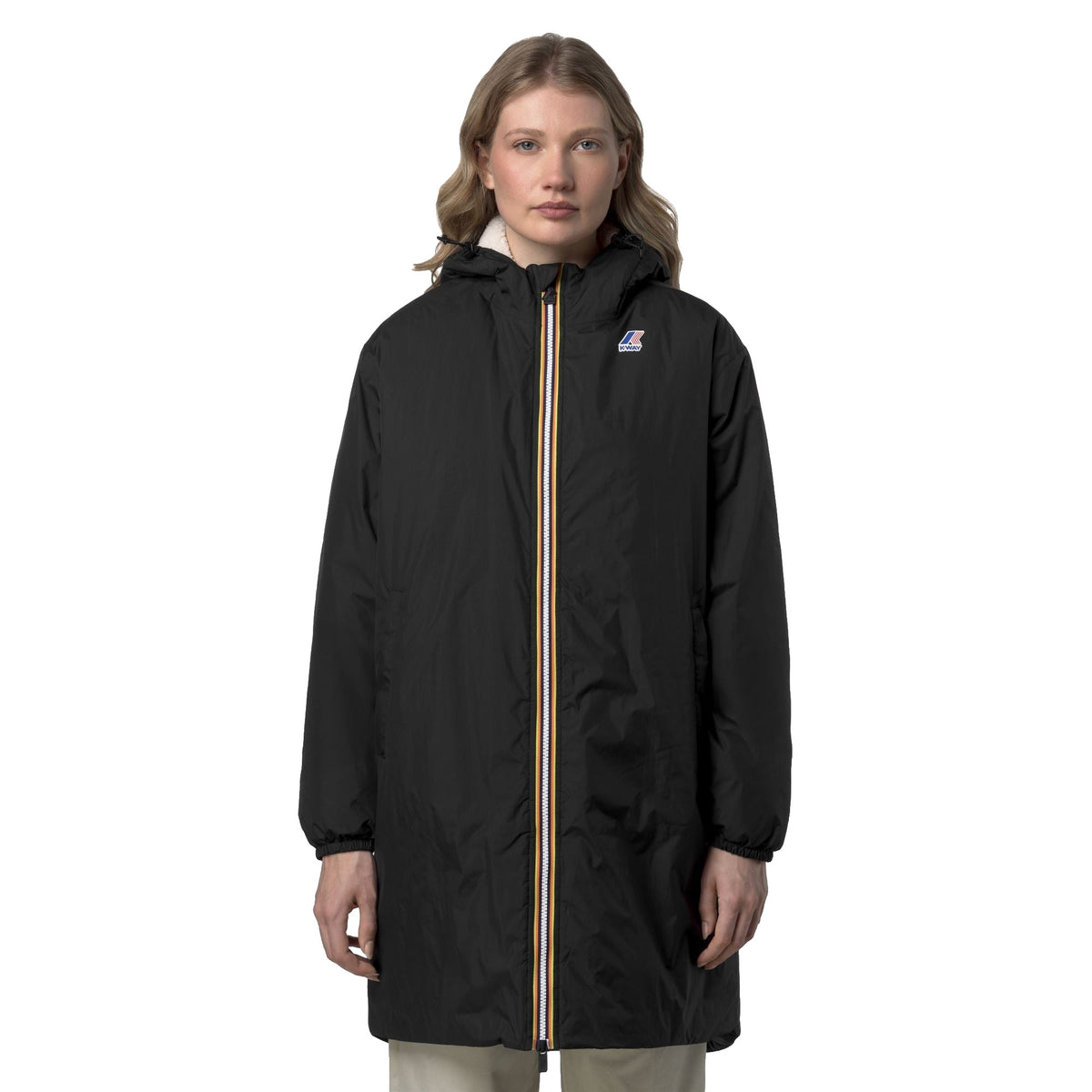 K-Way Le Vrai 4.0 Eiffel East Orsetto - veste doublée sherpa Unisexe – Noir