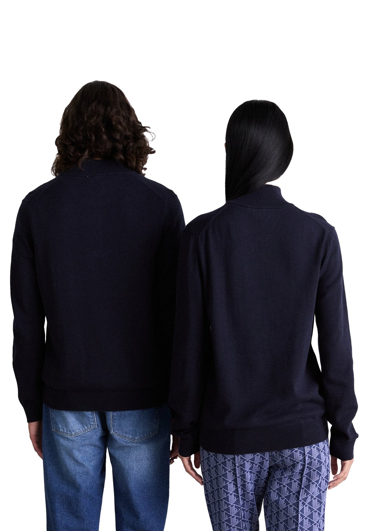 Lacoste Pull col camionneur zippé Homme – Bleu marine