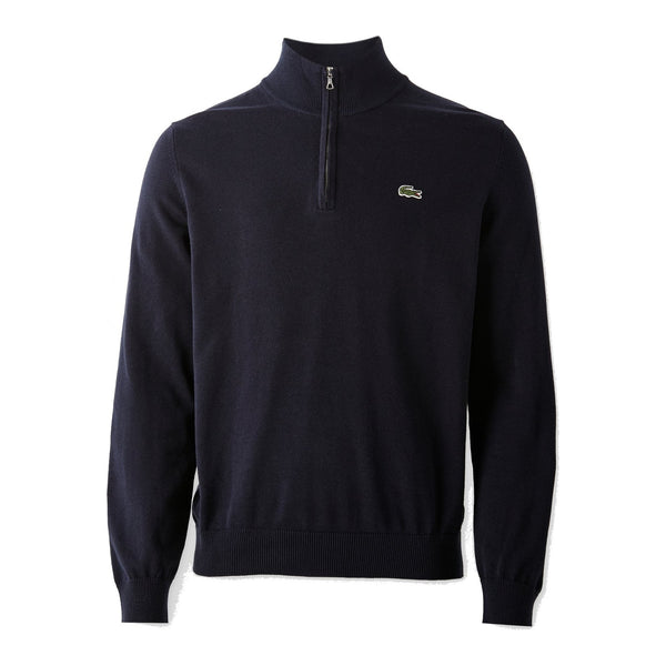 Lacoste Pull col camionneur zippé Homme – Bleu marine