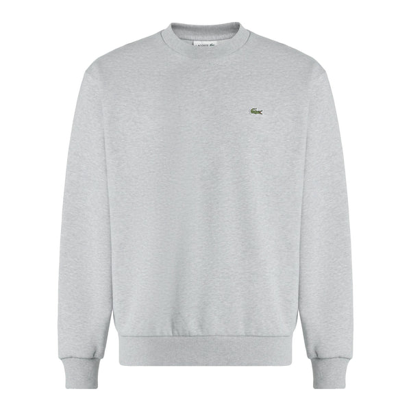 Lacoste Sweatshirt col rond en molleton Unisexe – Gris clair chiné