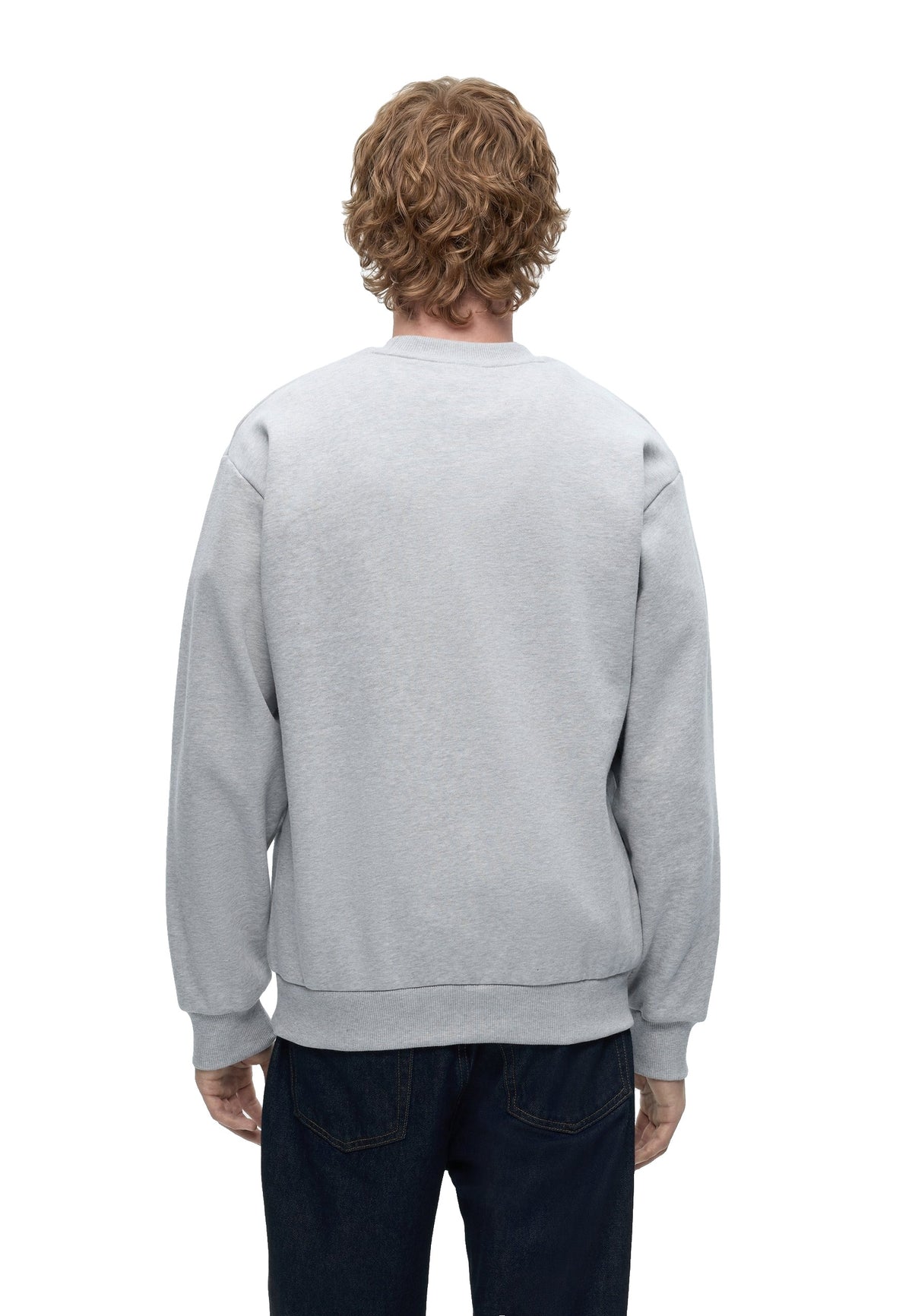 Lacoste Sweatshirt col rond en molleton Unisexe – Gris clair chiné