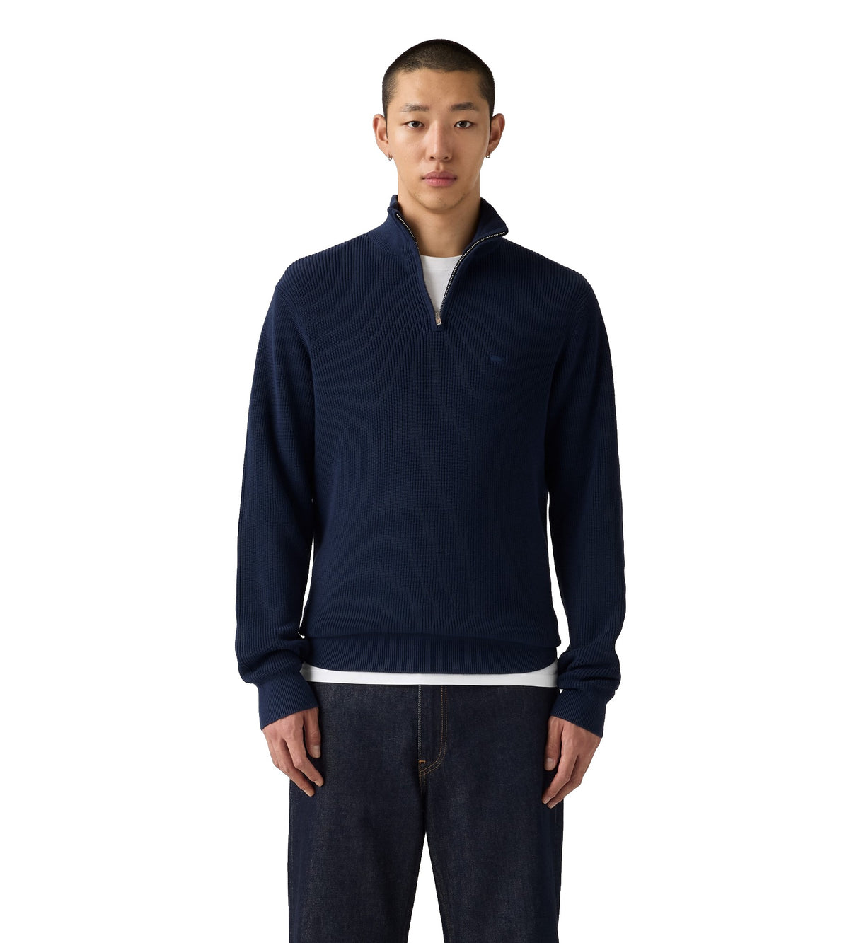 Levi's Housemark - pull col zippé Homme – Bleu marine