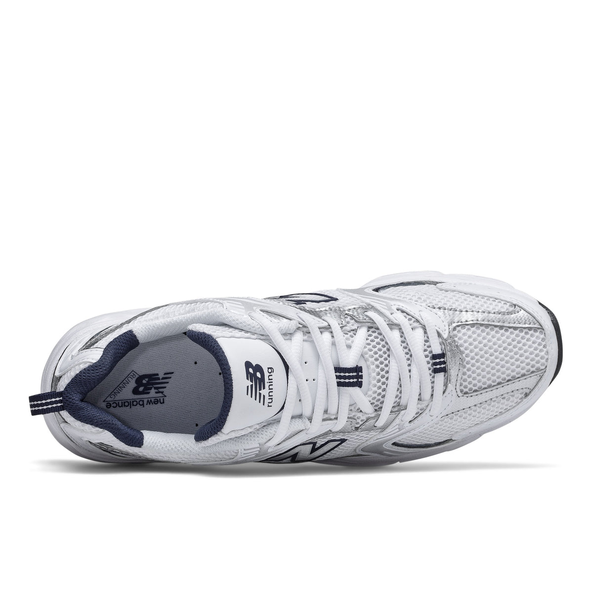 New Balance 530 Unisexe – Blanc/Argent/Bleu marine