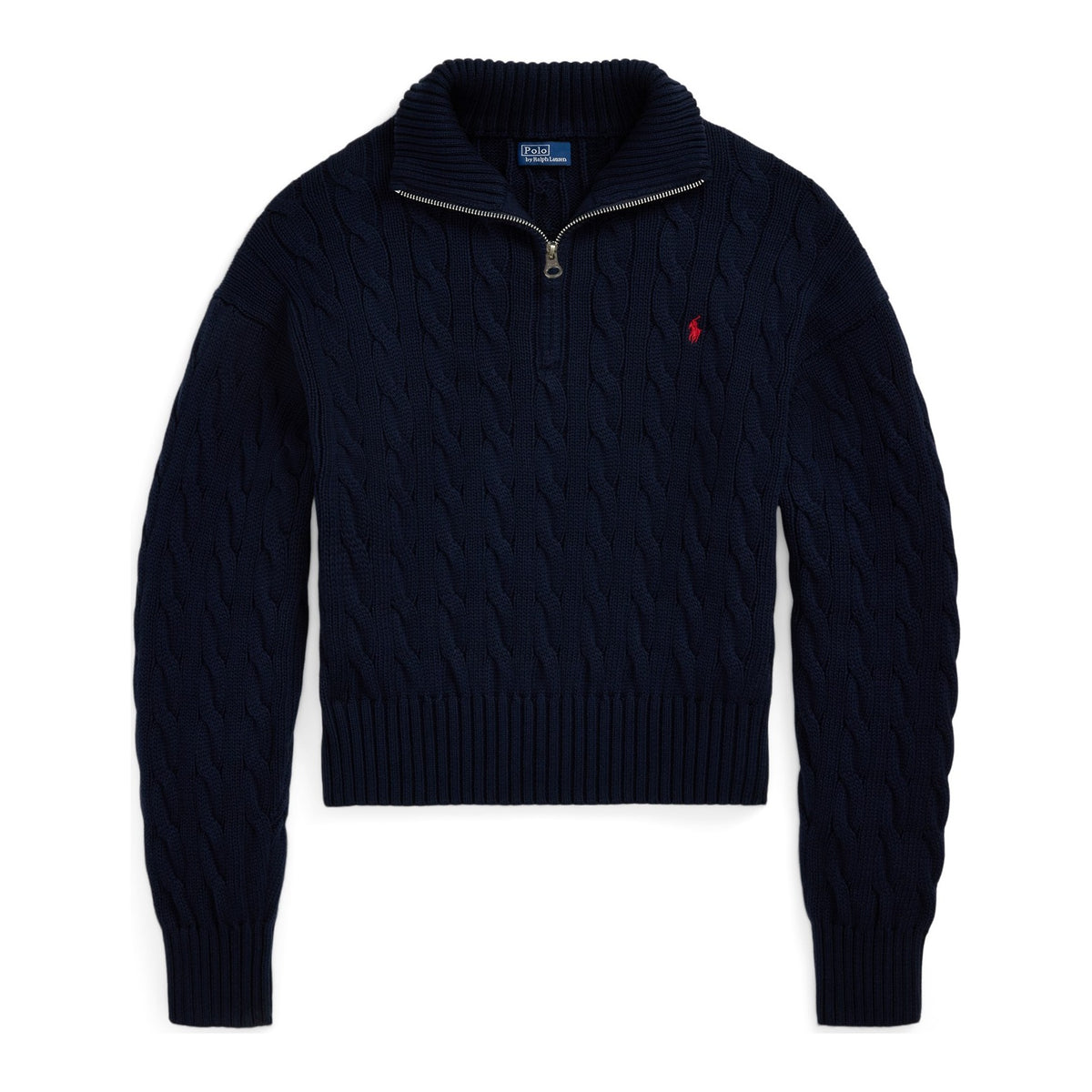 Polo Ralph Lauren Pull camionneur torsadé en coton Femme – Bleu marine