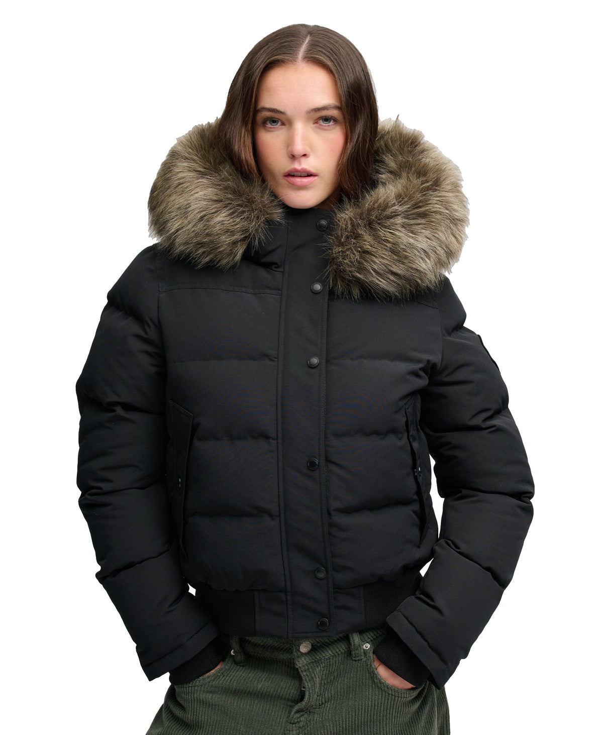 Superdry Everest - bomber à capuche Femme – Noir