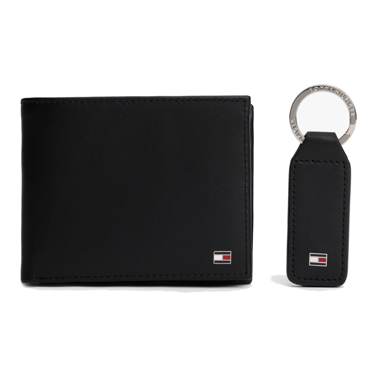 Tommy Hilfiger Coffret portefeuille et porte-clés en cuir Homme – Noir